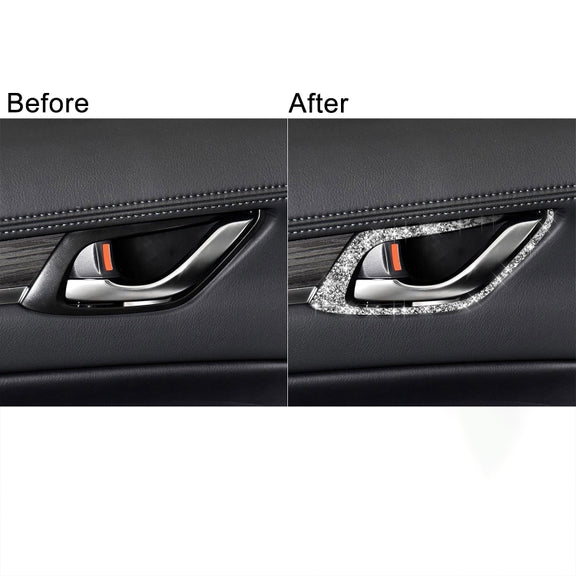 For Mazda CX-5 2017-2018 Car Interior Door Handle Diamond Decorative Sticker,Left and Right Drive Universal