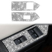 For Ford Mustang 2009-2013 3pcs Car Window Glass Lifter Panel Diamond Decoration Sticker, Left Hand Drive