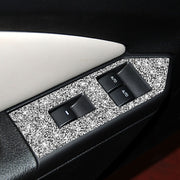 For Ford Mustang 2009-2013 3pcs Car Window Glass Lifter Panel Diamond Decoration Sticker, Left Hand Drive