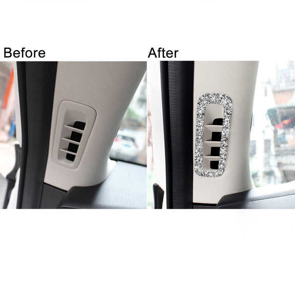 For Mazda CX-5 2017-2018 Car A-pillar Air Outlet Diamond Decorative Sticker,Left and Right Drive Universal