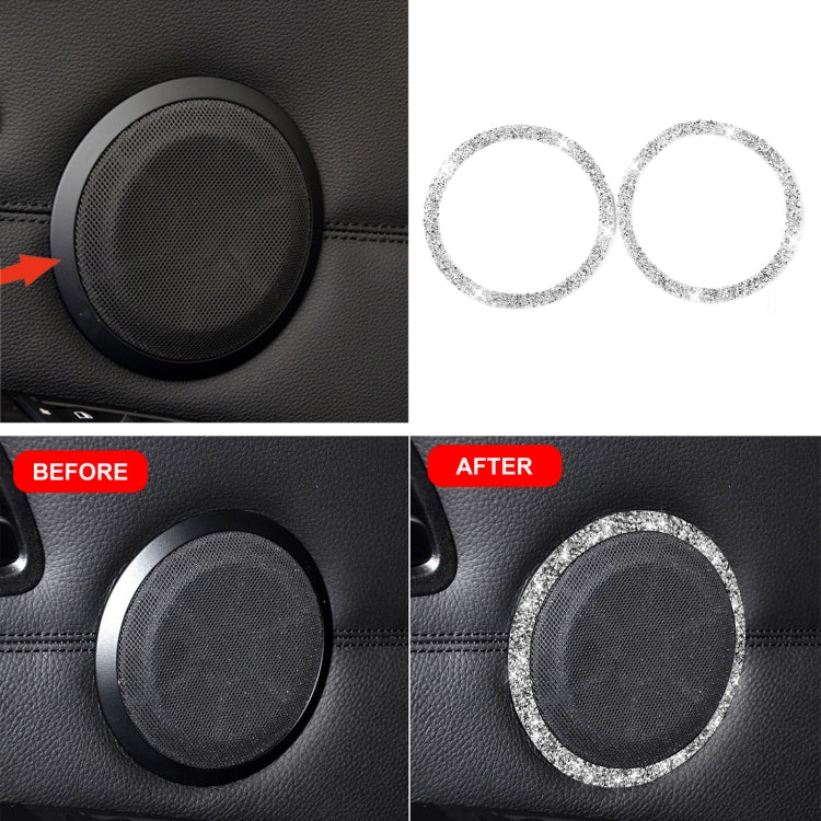 Car Door Horn Ring 2 in 1 Diamond Decorative Sticker for BMW 3 Series E90 / E84 2008-2012, X1 Series Modified 320i / 325i
