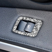 For BMW 3 Series E90 / 320i / 325i 2005-2012 Car Window Lift Panel with Folding Key 37.8cm Diamond Decorative Sticker, Left Drive