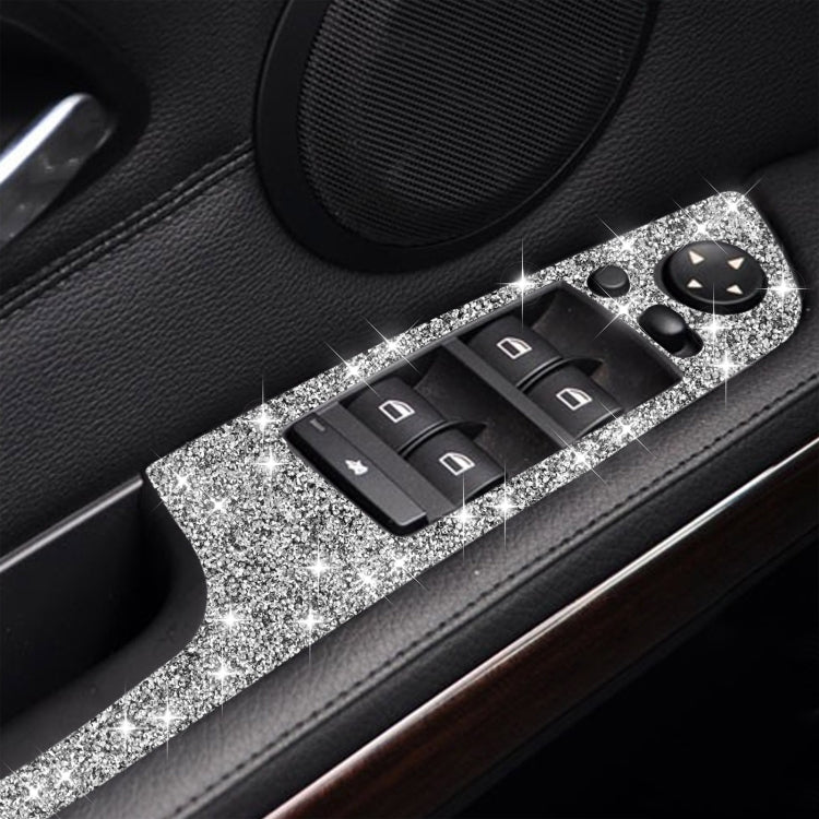 For BMW 3 Series E90 / 320i / 325i 2005-2012 Car Window Lift Panel with Folding Key 37.8cm Diamond Decorative Sticker, Left Drive