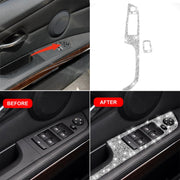 For BMW 3 Series E92 2005-2012 Car Window Lift Panel with Folding Key 40.4cm Diamond Decorative Sticker, Left Drive