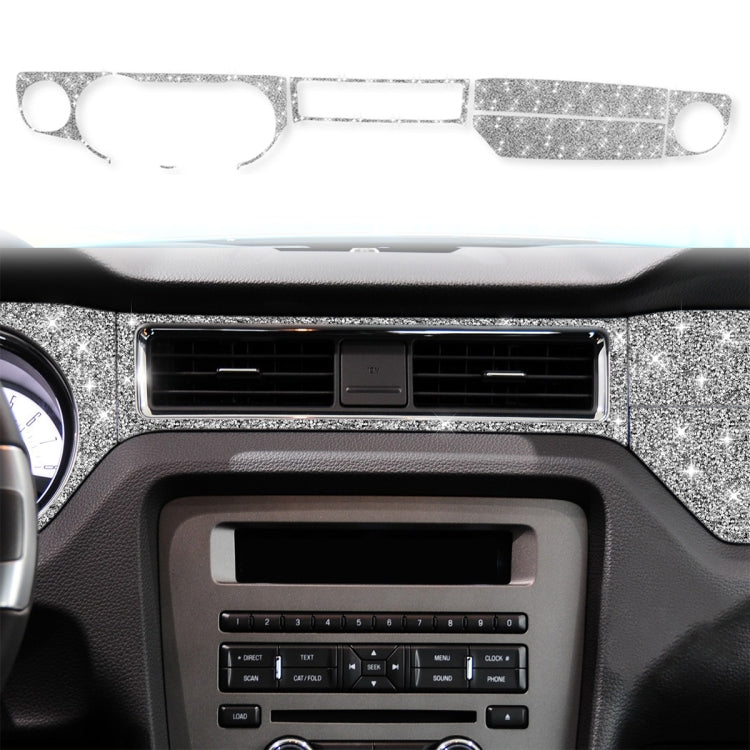 For Ford Mustang 2009-2013 7pcs Car Central Control Dashboard Diamond Decoration Sticker, Left Hand Drive