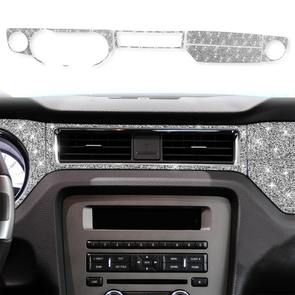 For Ford Mustang 2009-2013 7pcs Car Central Control Dashboard Diamond Decoration Sticker, Left Hand Drive