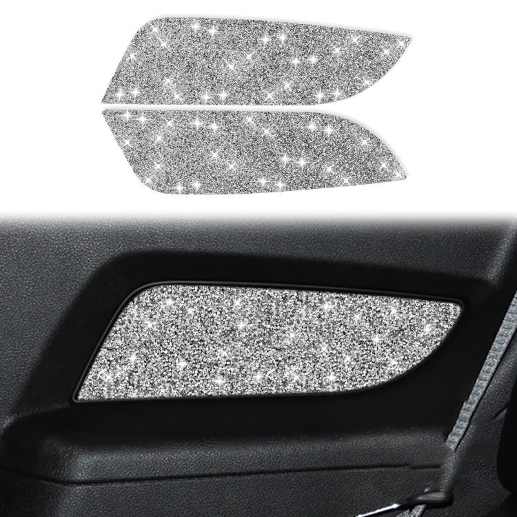 For Ford Mustang 2010-2012 2pcs Car Rear Door Panel Diamond Decoration Sticker, Left Hand Drive