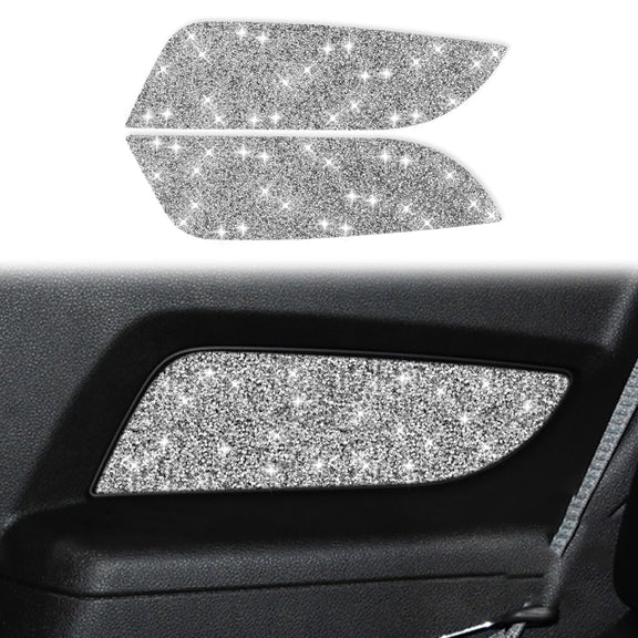 For Ford Mustang 2010-2012 2pcs Car Rear Door Panel Diamond Decoration Sticker, Left Hand Drive