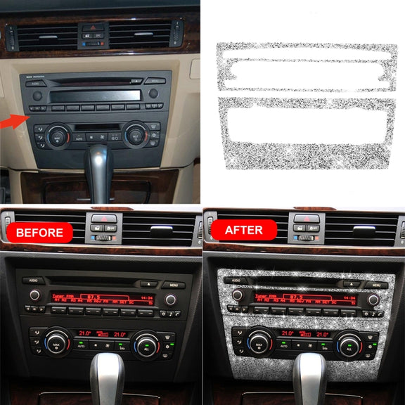 For BMW 3 Series E90 / E92 2005-2012 Car Aircondition CD Control Panel Basic Diamond Decorative Sticker
