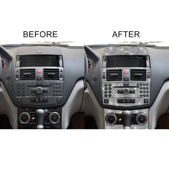For Mercedes-Benz C-class W204 2007-2010 Car Gear Set Diamond Decorative Sticker, Left and Right Drive