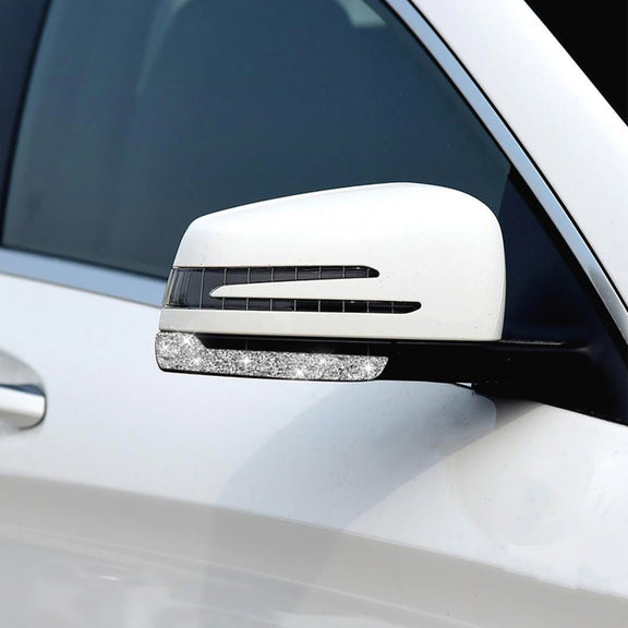 For Mercedes-Benz A/B/C/E Class Car Rearview Mirror Anti-collision Strip A Diamond Decorative Sticker, Left and Right Drive