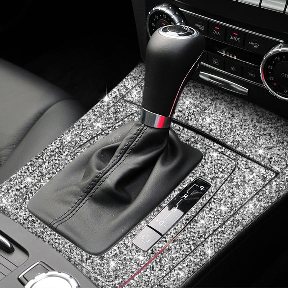 For Mercedes-Benz C-class W204 2007-2013 Car Gear Set Diamond Decorative Sticker, Right-hand Drive
