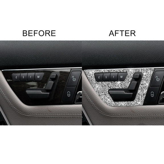 For Mercedes-Benz C-class W204 2007-2013 Car Seat Adjustment A Diamond Decorative Sticker, Right-hand Drive