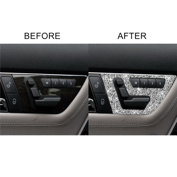 For Mercedes-Benz C-class W204 2007-2013 Car Seat Adjustment A Diamond Decorative Sticker, Left-hand Drive