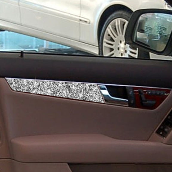 For Mercedes-Benz C-class W204 2007-2013 Car Door Panel Diamond Decorative Sticker, Left and Right Drive