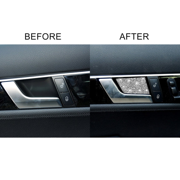 For Mercedes-Benz C-class W204 2007-2013 Car Inside Door Bowl Diamond Decorative Sticker, Left and Right Drive
