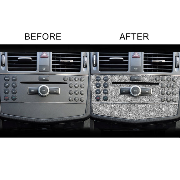 For Mercedes-Benz C-class W204 2007-2010 Car Central Control Panel A Diamond Decorative Sticker, Left and Right Drive
