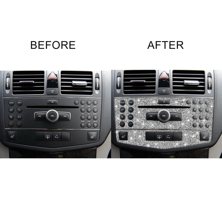 For Mercedes-Benz C-class W204 2007-2010 Car Central Control Panel B Diamond Decorative Sticker, Left and Right Drive