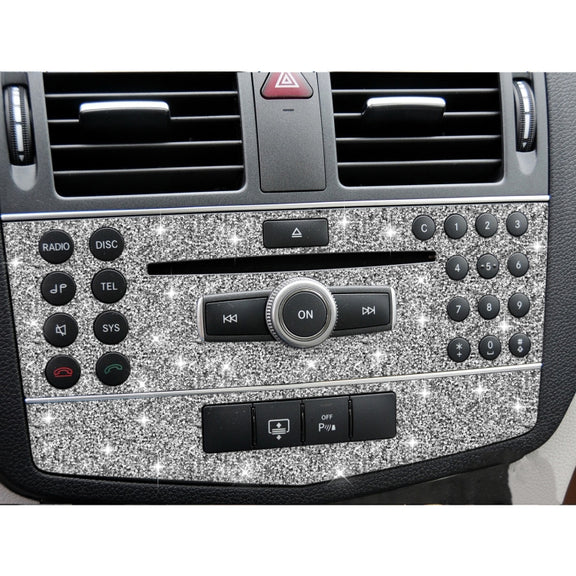 For Mercedes-Benz C-class W204 2007-2010 Car Central Control Panel C Diamond Decorative Sticker, Left and Right Drive