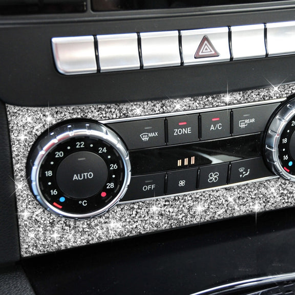 For Mercedes-Benz C-class W204 2011-2013 Car AC Knob Control Panel A Diamond Decorative Sticker, Left and Right Drive