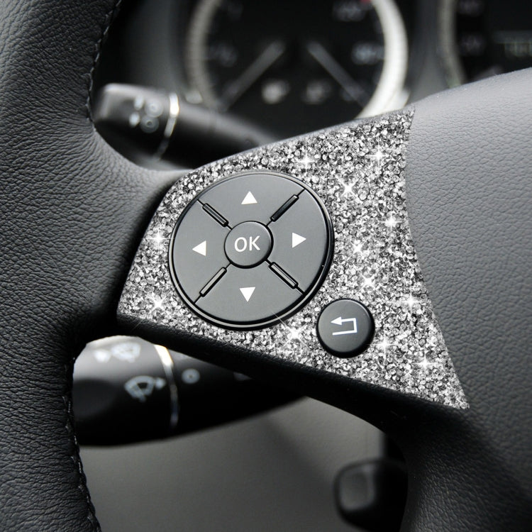 For Mercedes-Benz C-class W204 2007-2010 Car Steering Wheel Buttons Diamond Decorative Sticker, Left and Right Drive