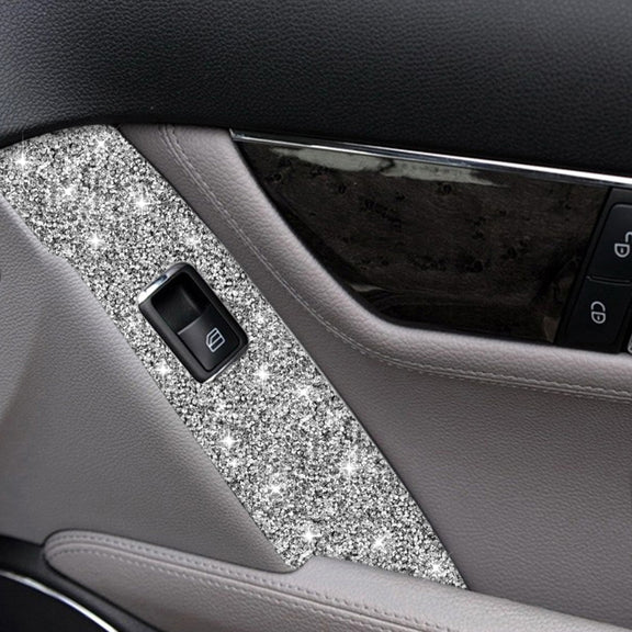 For Mercedes-Benz C-class W204 2007-2013 Car Window Lift Diamond Decorative Sticker, Left Drive