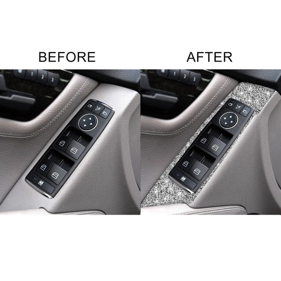 For Mercedes-Benz C-class W204 2007-2013 Car Window Lift Diamond Decorative Sticker, Left Drive