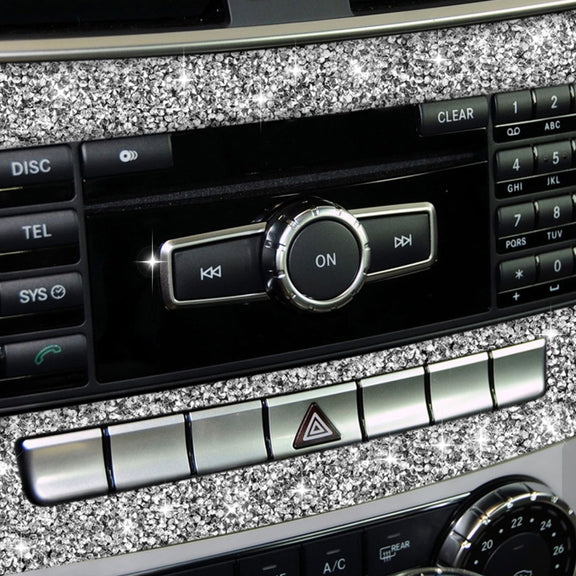 For Mercedes-Benz C-class W204 2011-2013 Car Central Control CD Panel Diamond Decorative Sticker, Left and Right Drive
