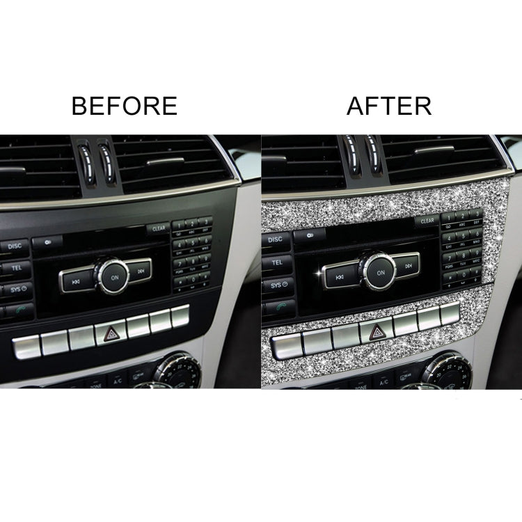 For Mercedes-Benz C-class W204 2011-2013 Car Central Control CD Panel Diamond Decorative Sticker, Left and Right Drive