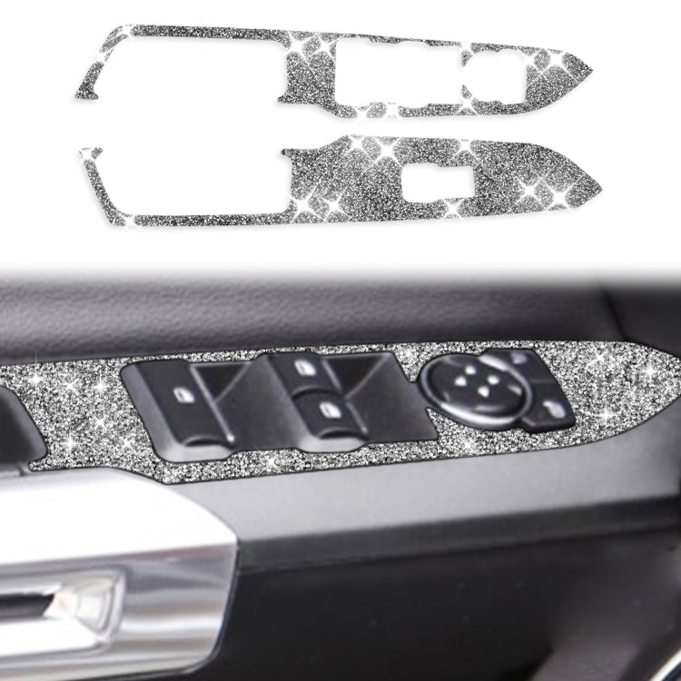 For Ford Mustang 2015-2020 Car Door Lift Panel A Diamond Decoration Sticker, Left Drive
