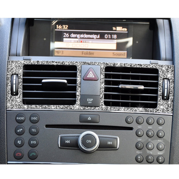 For Mercedes-Benz C-class W204 2007-2010 Car Instrument + Middle + Side Air Outlet Diamond Decorative Sticker, Left and Right Drive