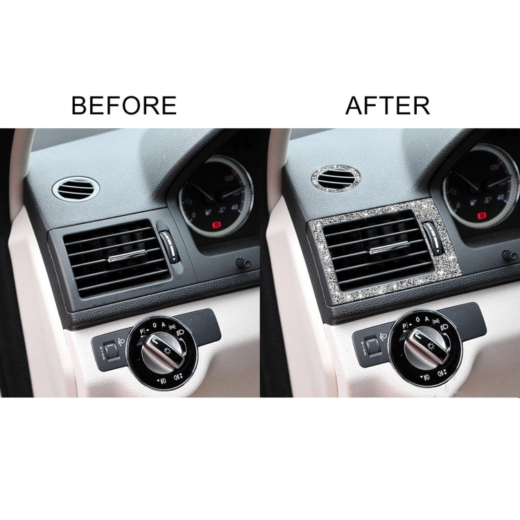 For Mercedes-Benz C-class W204 2007-2010 Car Instrument + Middle + Side Air Outlet Diamond Decorative Sticker, Left and Right Drive