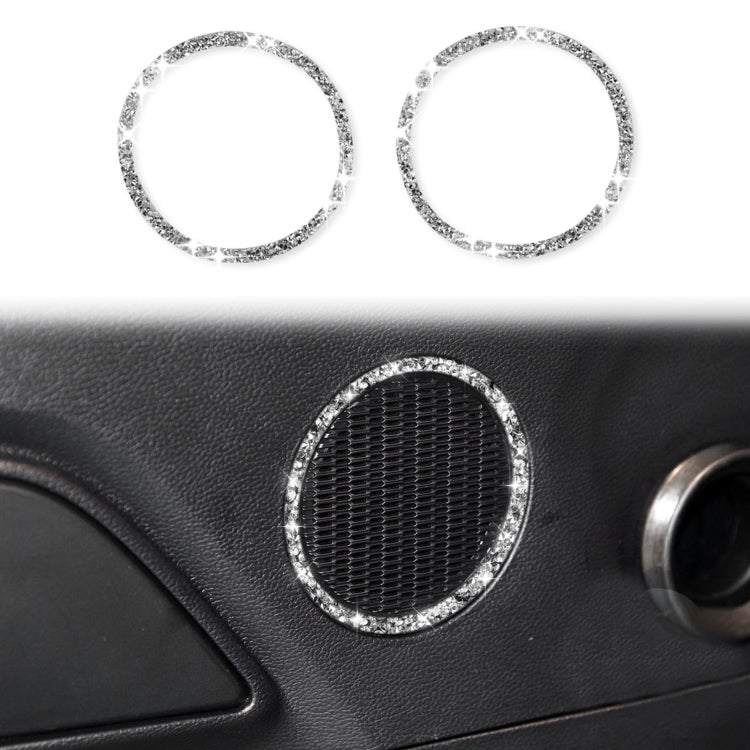 For Ford Mustang 2015-2020 Car Horn Circle Diamond Decoration Sticker, Left and Right Drive