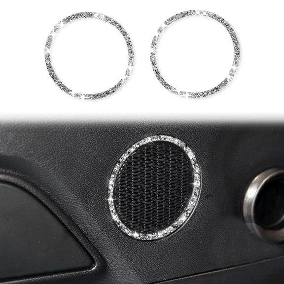 For Ford Mustang 2015-2020 Car Horn Circle Diamond Decoration Sticker, Left and Right Drive