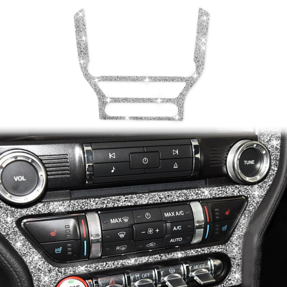 For Ford Mustang 2015-2020 Car CD Panel Diamond Decoration Sticker, Left and Right Drive