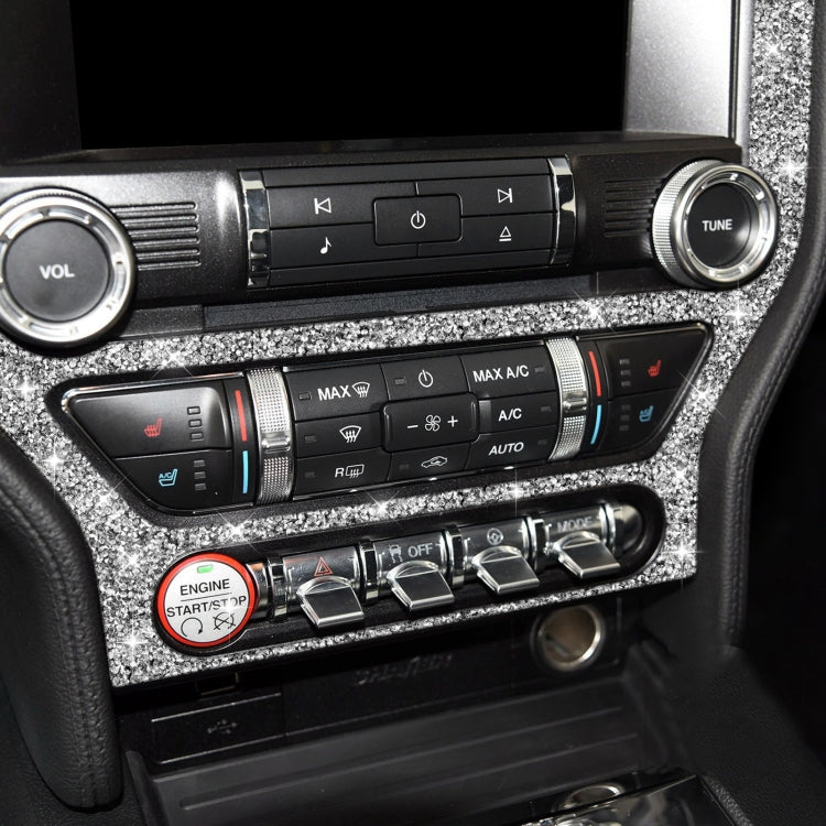 For Ford Mustang 2015-2020 Car CD Panel Diamond Decoration Sticker, Left and Right Drive