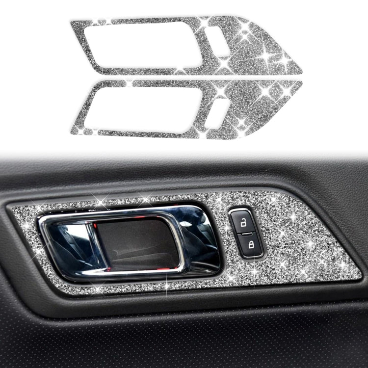 For Ford Mustang 2015-2020 Car Door Inner Handle Panel Diamond Decoration Sticker, Left and Right Drive