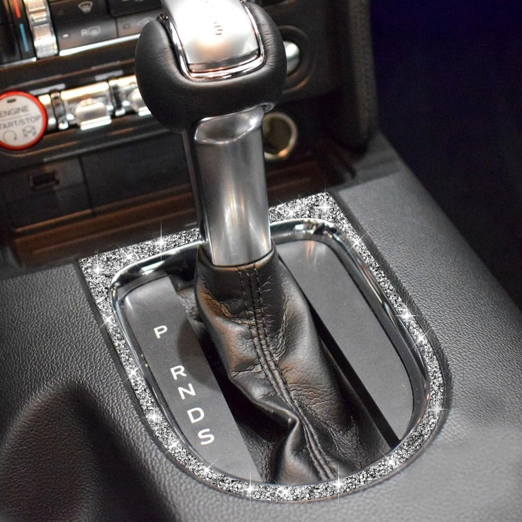 For Ford Mustang 2015-2020 Car Gear Shift Outer Ring Diamond Decoration Sticker, Left and Right Drive