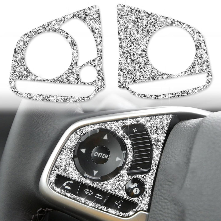 For Honda Civic 2016-2019 Car Steering Wheel Buttons High Configuration Diamond Decorative Sticker, Left and Right Drive