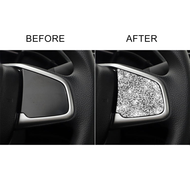 For Honda Civic 2016-2019 Car Steering Wheel Buttons Middle Configuration Diamond Decorative Sticker, Left and Right Drive