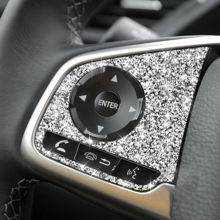 For Honda Civic 2016-2019 Car Steering Wheel Buttons Low Configuration Diamond Decorative Sticker, Left and Right Drive