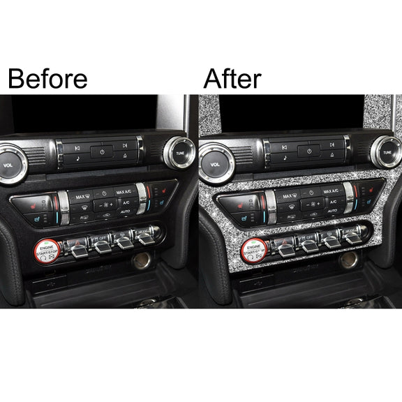 For Ford Mustang 2015-2020 Car Central Control Panel Diamond Decoration Sticker, Left and Right Drive