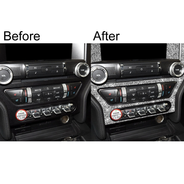 For Ford Mustang 2015-2020 Car Central Control Panel Diamond Decoration Sticker, Left and Right Drive
