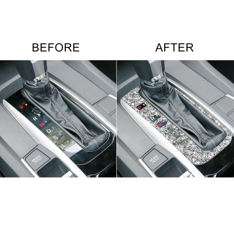 For Honda Civic 2016-2019 Car Gear Button Frame Diamond Decorative Sticker, Left-hand Drive