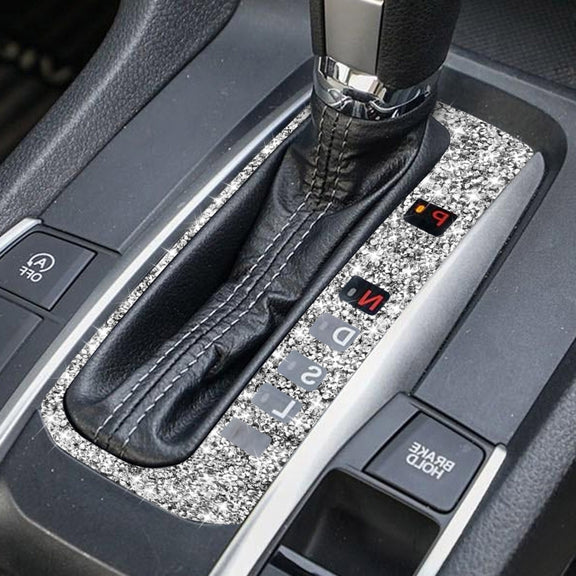 For Honda Civic 2016-2019 Car Gear Button Frame Diamond Decorative Sticker, Right-hand Drive