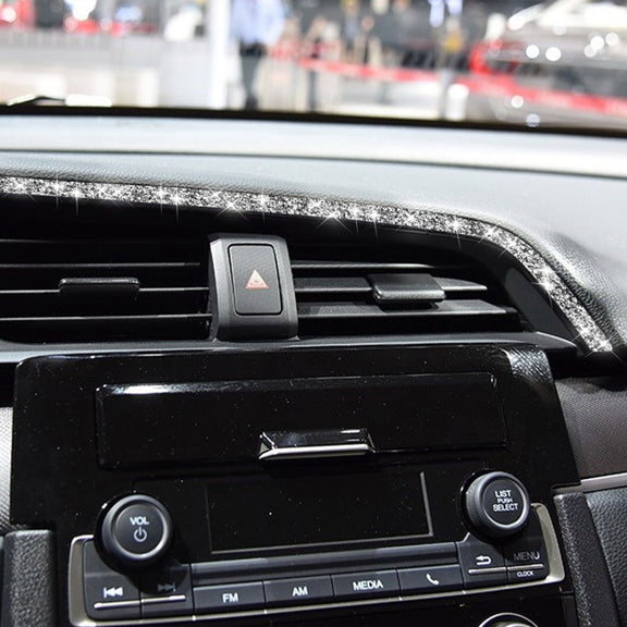For Honda Civic 2016-2019 Car Central Control Air Outlets Upper Diamond Decorative Sticker, Left-hand Drive