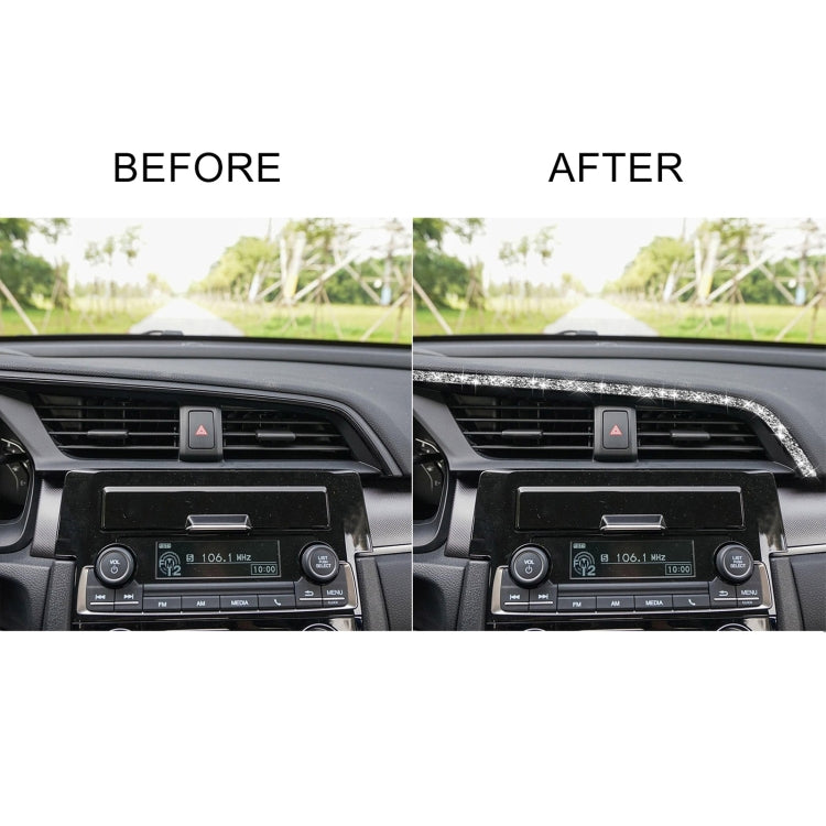 For Honda Civic 2016-2019 Car Central Control Air Outlets Upper Diamond Decorative Sticker, Left-hand Drive