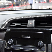 For Honda Civic 2016-2019 Car Central Control Air Outlets Upper Diamond Decorative Sticker, Right-hand Drive