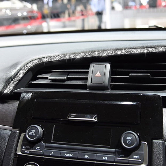For Honda Civic 2016-2019 Car Central Control Air Outlets Upper Diamond Decorative Sticker, Right-hand Drive