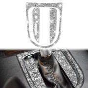 For Ford Mustang 2015-2020 3pcs Car Gear Shift Outer Ring Diamond Decoration Sticker, Left Drive